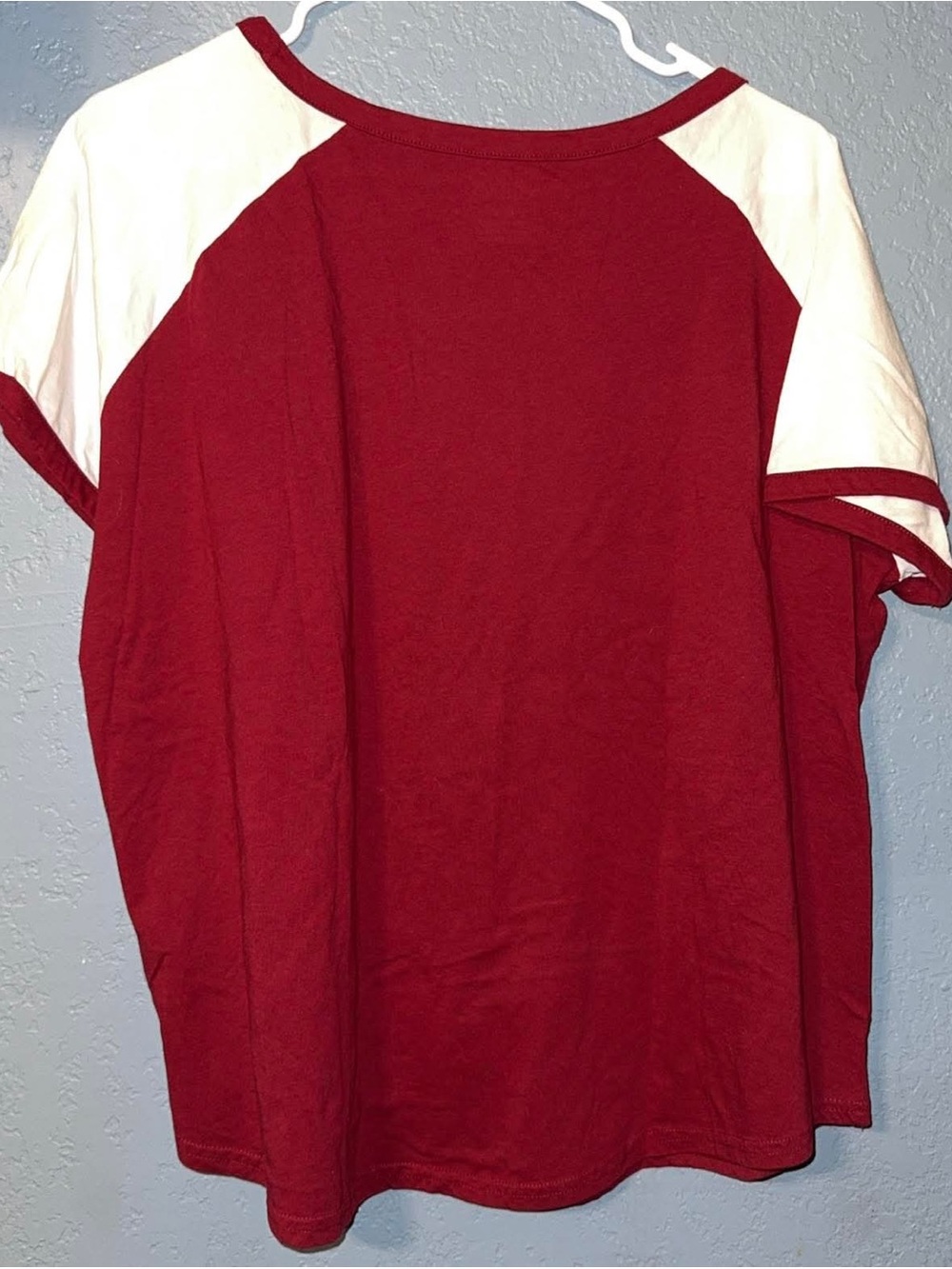 Hanes Red & White Razorbacks Football Raglan Tee - Picture 2 of 4